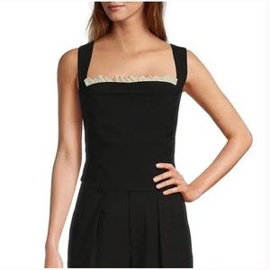 NWT Antonio Melani × Courtney Grow Anais Sleeveless Ruffle Trim Crop top